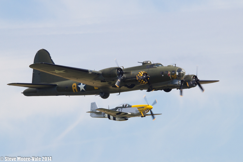 B17 Sally B Memphis Belle & P51 Mustang Ferocious Frankie